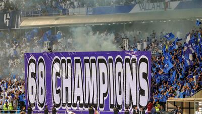 Al Hilal supporters cheer the title triumph. AFP