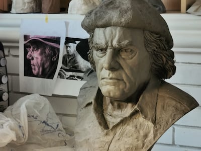 Maitham Abdal's sculpture of Kuwaiti artist Sami Mohammed. Photo: Maitham Abdal