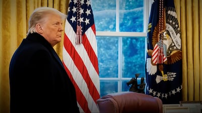 Former US president Donald Trump inside the Oval Office after speaking on the Ellipse on January 6, 2021. House Select Committee / AP