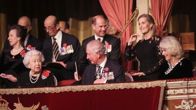 Britain's Queen Elizabeth II, Prince Edward, Earl of Wessex, Sophie, Countess of Wessex, Prince Charles, Prince of Wales and Camilla, Duchess of Cornwall attend the Royal British Legion Festival. Chris Jackson / Pool Photo via Reuters