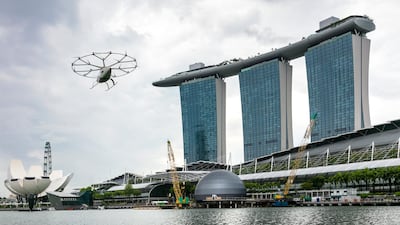 The VoloCity on a test flight in Singapore. Courtesy: Nikolay Kazakov for Volocopter