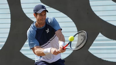 Murray plays a backhand. Getty