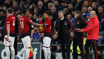 Solskjaer had good communication with his players at Cardiff. Action Images via Reuters