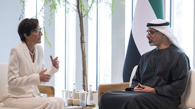 Sheikh Khaled bin Mohamed, Crown Prince of Abu Dhabi, with Citigroup's Jane Fraser. Photo: Wam