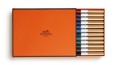 Le Trait Hermès is a collection of beauty pencils that resemble coloured pencils. Photo: Hermès