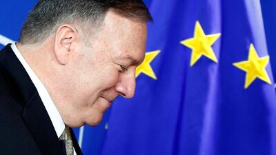 US Secretary of State Mike Pompeo pictured at the EU Parliament in Brussels on September 3. REUTERS