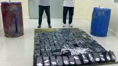 Two of the gang members arrested folowing a swoop by Abu Dhabi Police. Courtesy: Abu Dhabi Police.