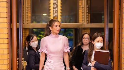 Queen Rania ahead of meeting with Yuko Kishida, wife of Japanese Prime Minister Fumio Kishida