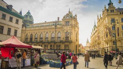 The Municipal House in Prague's Republic Square is a famous attraction. The stalls here sell delicious Czech specialties. iStockphoto.com