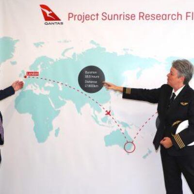Qantas will operate Project Sunrise research flights direct to New York and London from Sydney. Courtesy Qantas.