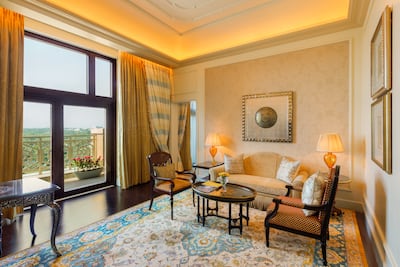 The regal decor runs from the lobby through to every space in the hotel, including the luxury suites. Photo: Leela Palace