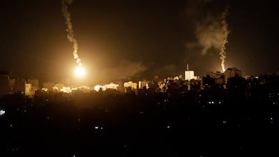 An Israeli army flare illuminates the sky above the northern Gaza Strip. EPA