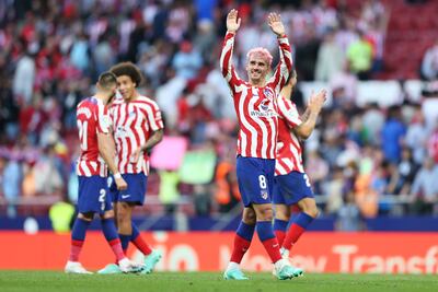 Antoine Griezmann scored the first in Atletico Madrid's 2-1 win over Almeria. Getty