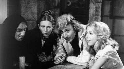 Marty Feldman, Cloris Leachman, Gene Wilder and Teri Garr in the Mel Brooks comedy classic 'Young Frankenstein' in 1974. Rex Features