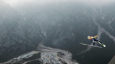 Anders Fannemel of Norway competes during the FIS Ski Jumping World Cup Flying Hill Team Event in Planica, AFP