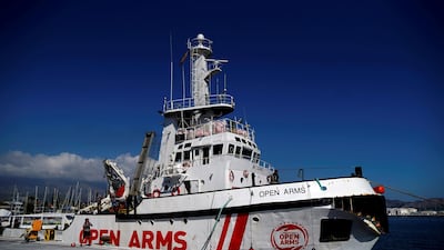 NGO Proactiva Open Arms rescue boat is seen at the port of Motril, southern Spain. Reuters