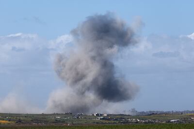 Smoke billows after an Israeli bombardment of northern Gaza on Wednesday. AFP