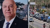 A billboard with the photo of Lebanese President Joseph Aoun, who is rejecting outside interference. EPA