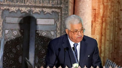 Palestinian president Mahmoud Abbas speaks during Al Azhar's International Conference in Support of Jerusalem in Cairo, Egypt on January 17, 2018. Khaled Elfiqi / EPA