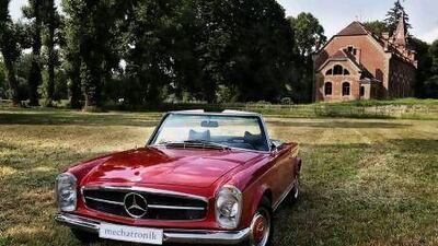 The company offers the usual full restoration services along with the capability to substitute old engines and drivetrains for brand new turbocharged AMG items. Above, a Mercedes-Benz SL Pagoda. Courtesy of Mechatronik
