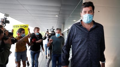 Jorge Messi, father and agent of soccer player Lionel Messi, arrives in Barcelona. Reuters