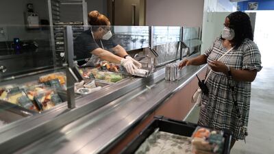 Employees prepare food for people in quarantine at Union Rescue Mission homeless shelter, amid the coronavirus disease outbreak, in Los Angeles, California, US. Reuters