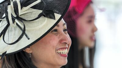Jen Regner enjoys her day at the Dubai World Cup. Chris Whiteoak / The National