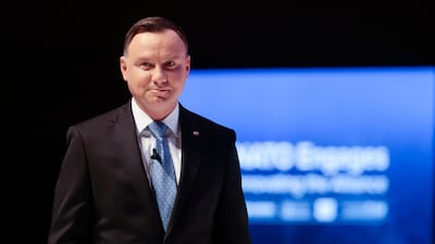 Polish President Andrzej Duda attends the Nato Engages conference ahead to the NATO Summit in London. EPA