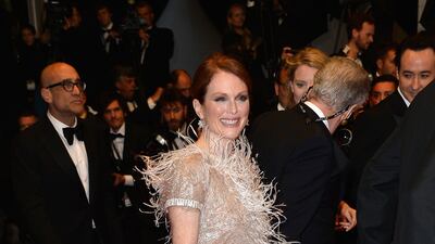 Julianne Moore, in Chanel, attends the 'Maps to the Stars' premiere during the 67th annual Cannes Film Festival on May 19, 2014 in Cannes, France. Getty Images