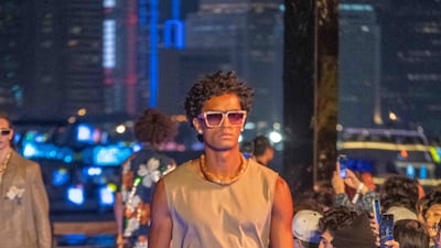 The line was bold, colourful and replete with printed bags. Getty Images