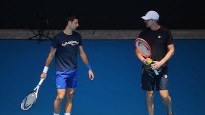 Novak Djokovic and coach Goran Ivanisevic. EPA
