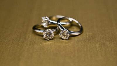 Women need not wait for men to offer them engagement rings, such as these three from Tiffany's, says Shelina Janmohamed. (Photo: Lauren Lancaster / The National)