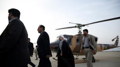 Iranian President Hassan Rouhani arrived at Chabahar at Sistan and Baluchestan Province on south-eastern Iran. Maryam Rahmanian for The National