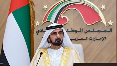 Sheikh Mohammed bin Rashid, Vice President and Ruler of Dubai, opens the new session of the Federal National Council. Photo: Dubai Government Media Office