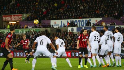 Niko Kranjcar of QPR shoots from a free kick during his side's Premier League loss to Swansea City on Tuesday. Michael Steele / Getty Images