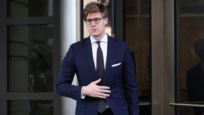 Attorney Alex van der Zwaan leaves U.S District Court after pleading guilty during a scheduled appearance February 20, 2018 in Washington, DC. AFP