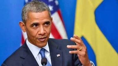 US president Barack Obama at a press conference with the Swedish prime minister at the chancellery Rosenbad in Stockholm. He cancelled a Moscow meeting with Russian president Vladimir Putin ahead of the upcoming G20 summit.