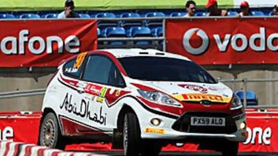 Bader al Jabri, of Team Abu Dhabi, negotiates the Portugal de Rally circuit.