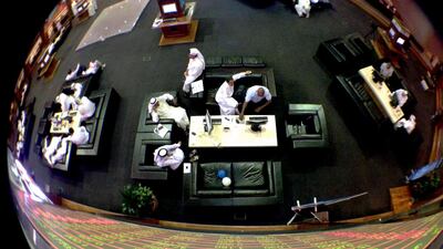 The trading floor at the Dubai Financial Market. The DFM’s upgrade to emerging-market status and the Expo 2020 win have restored confidence lost during the financial crisis. Ahmed Jadallah / Reuters