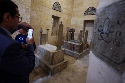 A visitor to the Suleyman Pasha Al Khadim Mosque in old Cairo, Egypt, on September 16, at its reopening after restoration. Reuters
