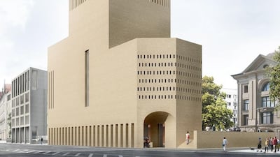 An architects drawing of The House of One, a building that will house a church, synagogue, and mosque. (Photo Courtesy-The House of One)