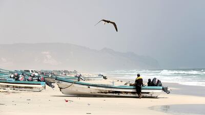 The beach in downtown Shuwaymiyah, a fishing village 300km east of Salalah, Oman and the unofficial capital of the Bathari tribe. Chris Whiteoak / The National
