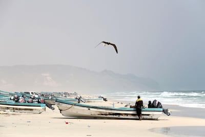 The beach in downtown Shuwaimiyyah, a fishing village 300 km east of Salalah and the unofficial capital of the Bathari tribe. Chris Whiteoak / The National