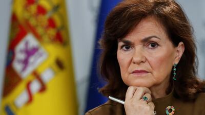 Spanish deputy Prime Minister Carmen Calvo: "The situation is stalled". EPA