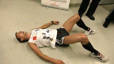 Norbert Lechner after winning the verical marathon at Jumeirah Emirates Towers.