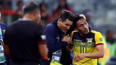 Angel Mena of Ecuador celebrates a goal. EPA