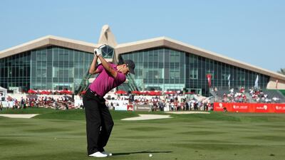 Martin Kaymer of Germany plays his second shot at the ninth hole during the final round of the Abu Dhabi HSBC Golf Championship at the Abu Dhabi Golf Club on January 20, 2008, in Abu Dhabi. David Cannon / Getty Images