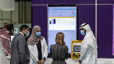 The opening day of Arab Health 2021 at Dubai World Trade Centre on June 21, 2021. Antonie Robertson / The National