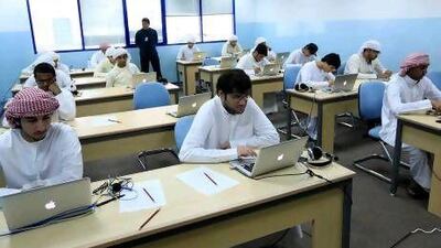 Students at a computer lab at the Sharjah Institute of Technology, which will be taken over by Adveti.