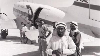 The Gulf Aviation Douglas DC3 aircraft that the Frenchmen took from Riyadh to Abu Dhabi.